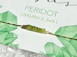 Heishi Birthstone Bar Necklace - August