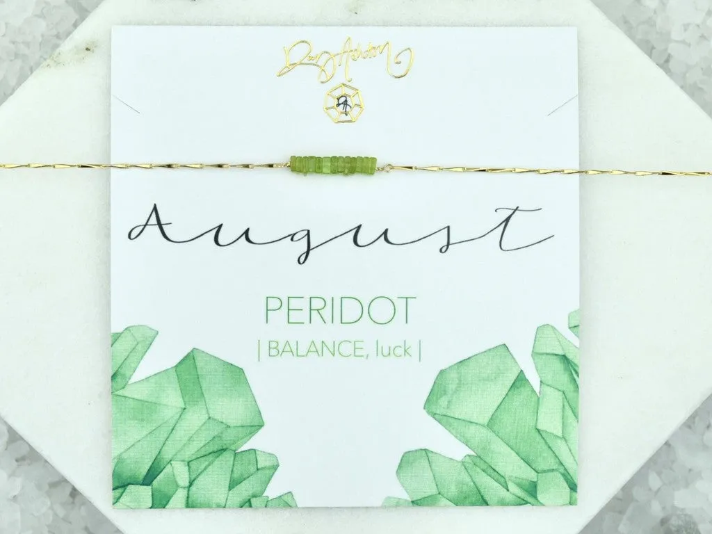 Heishi Birthstone Bar Necklace - August