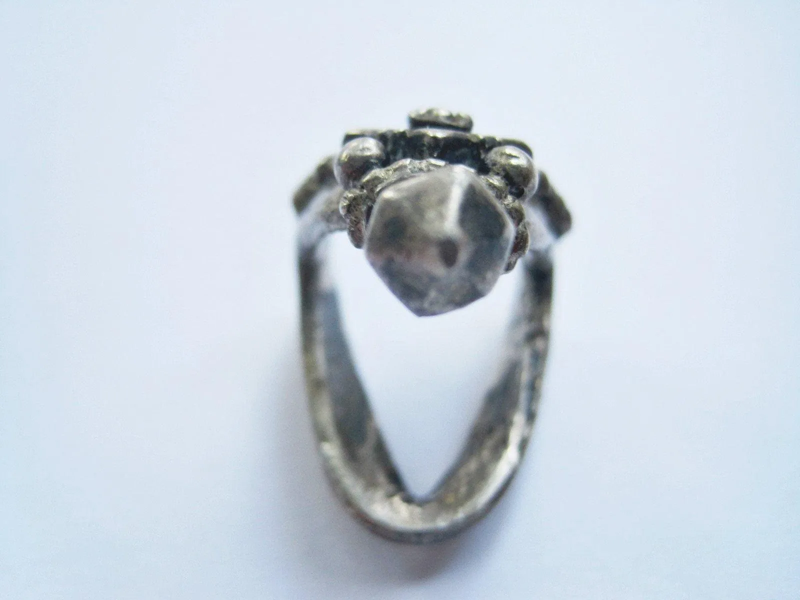 Indian Silver Ring, Vintage V Shaped Tribal Band