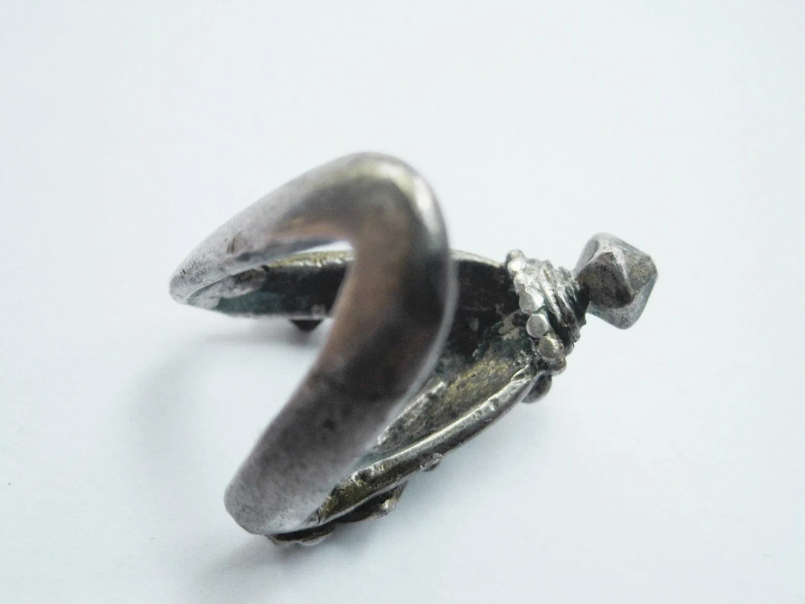 Indian Silver Ring, Vintage V Shaped Tribal Band