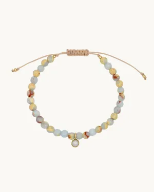 Jaden Friendship Bracelet Pearl and Blue Jasper 14K