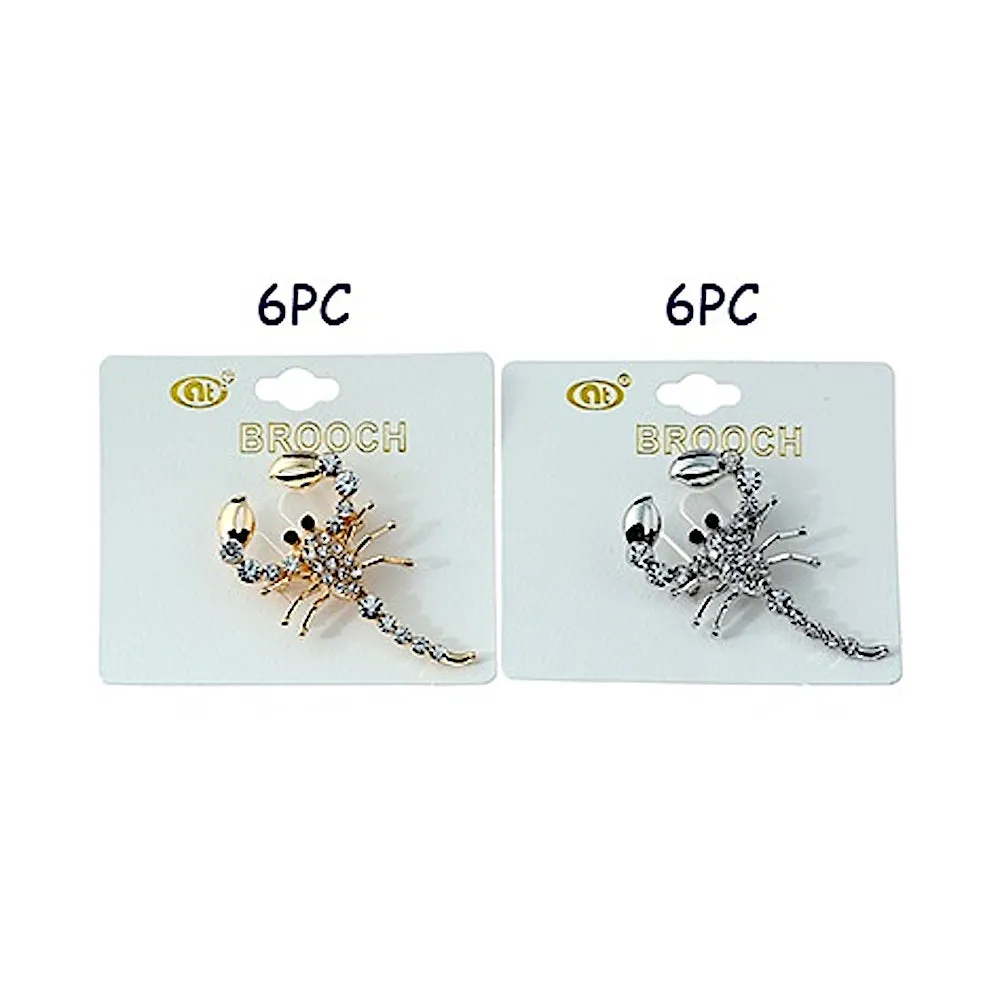 JAH23341-Rhinestone Scorpion Brooch