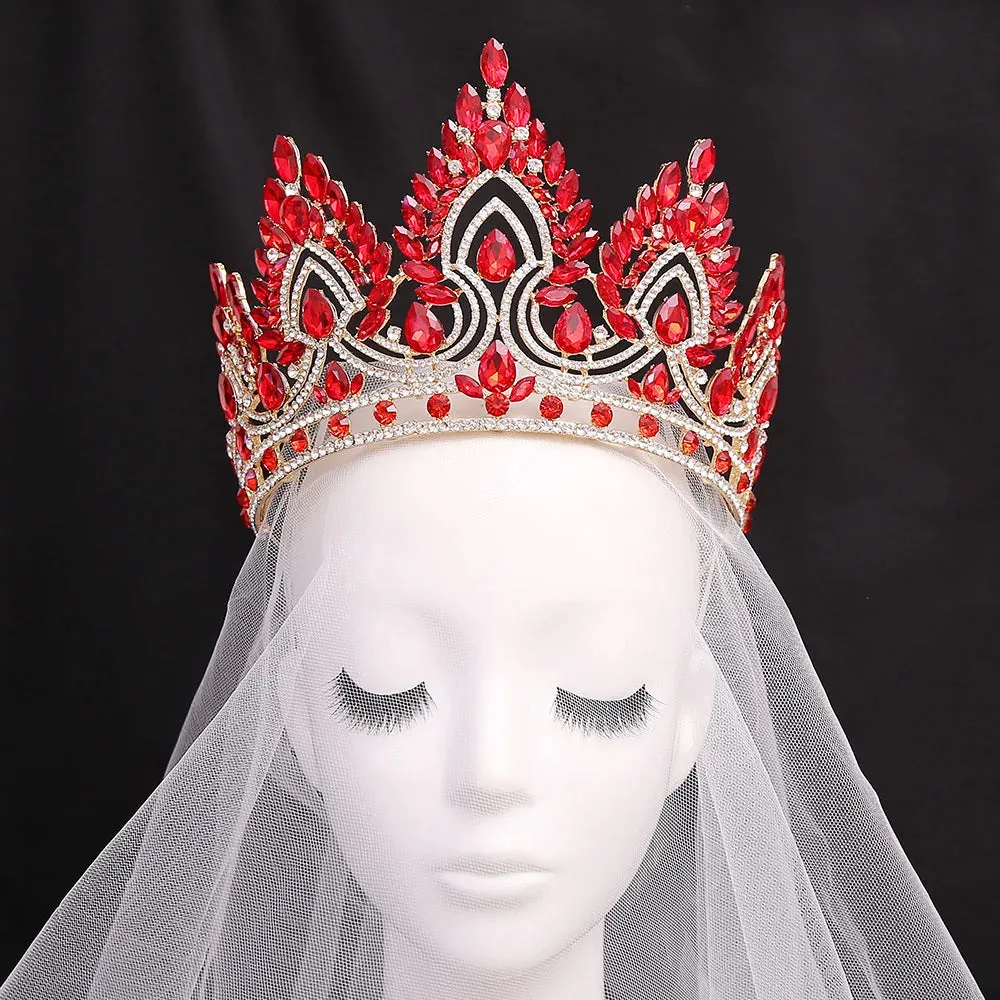 Large Crystal Royal Queen Tiara Crowns Costume Hair Accessories