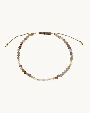 Mara Friendship Bracelet Pearl and Agate 14K