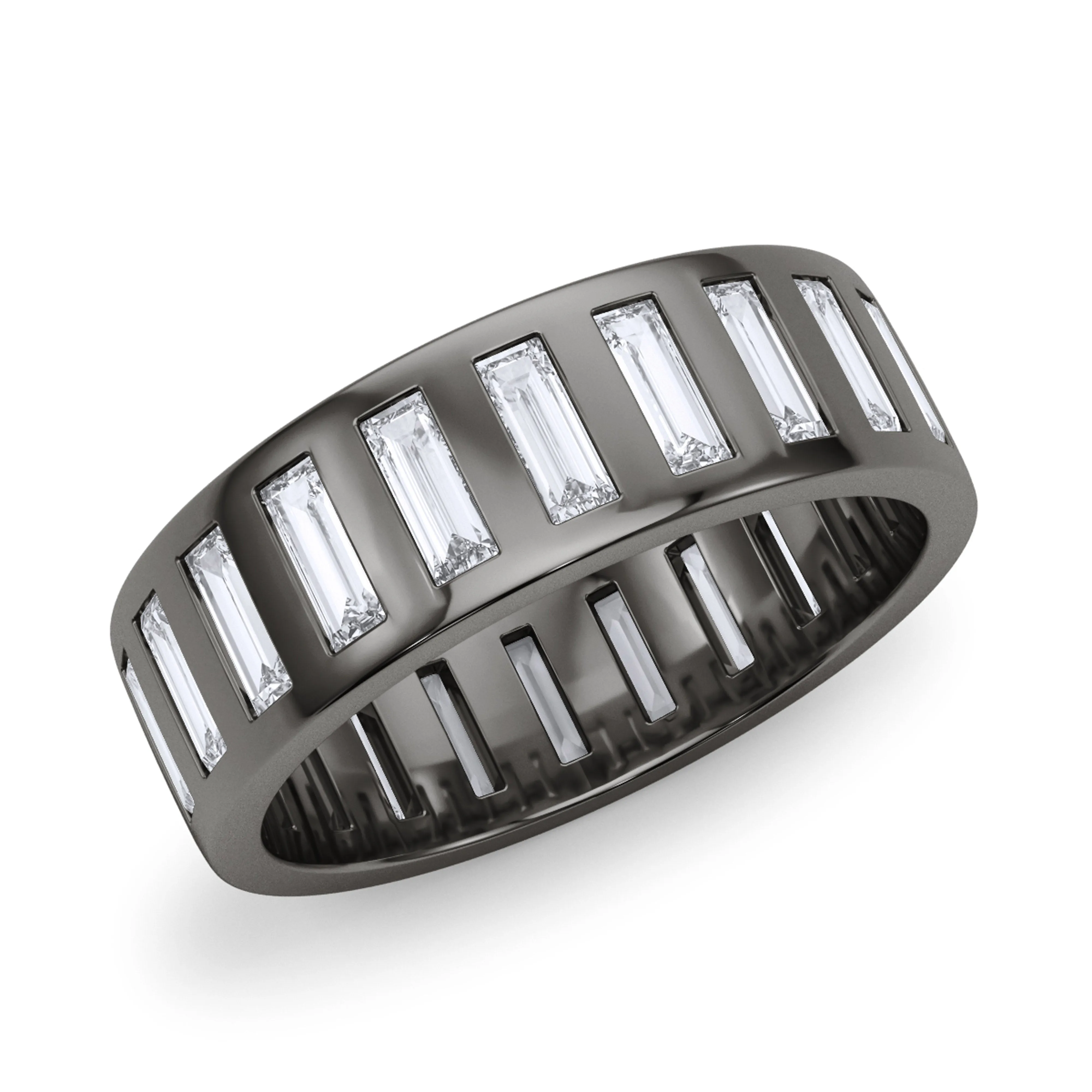 Men's Vertical Baguette Diamond Band