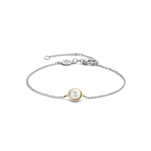 Milano Single Pearl Bracelet - Silver/Gold - 23006YP