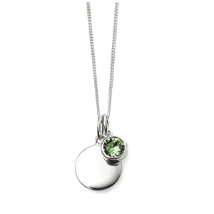 MILENA Necklace August Birthstone Peridot SWAROVSKI with engravable disc