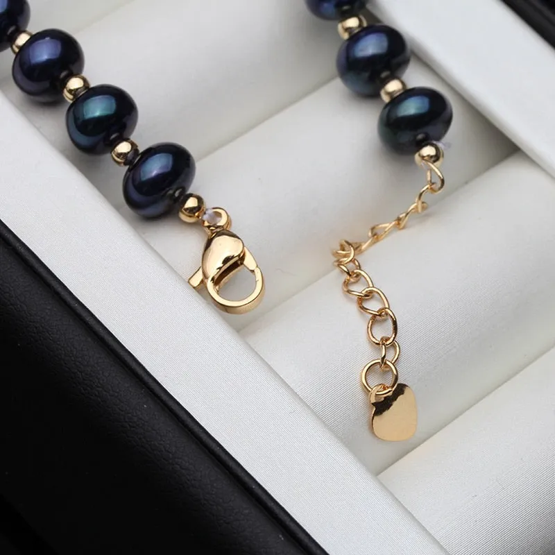 Natural Freshwater Black Pearl Bracelets