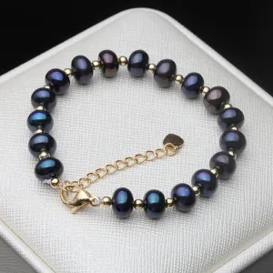 Natural Freshwater Black Pearl Bracelets