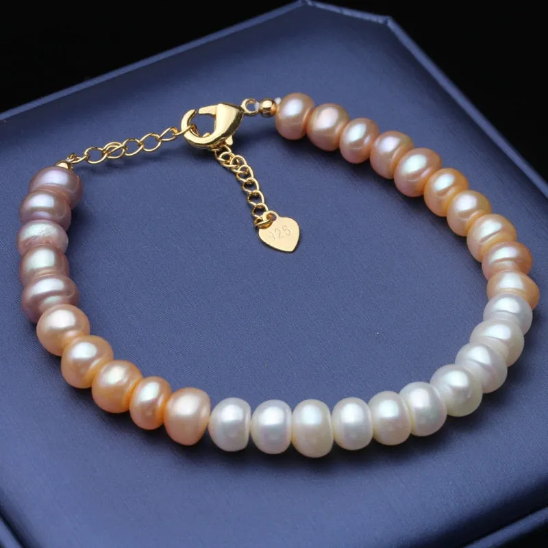 Natural Freshwater Colorful Pearl beads Bracelet