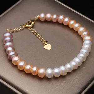 Natural Freshwater Colorful Pearl beads Bracelet