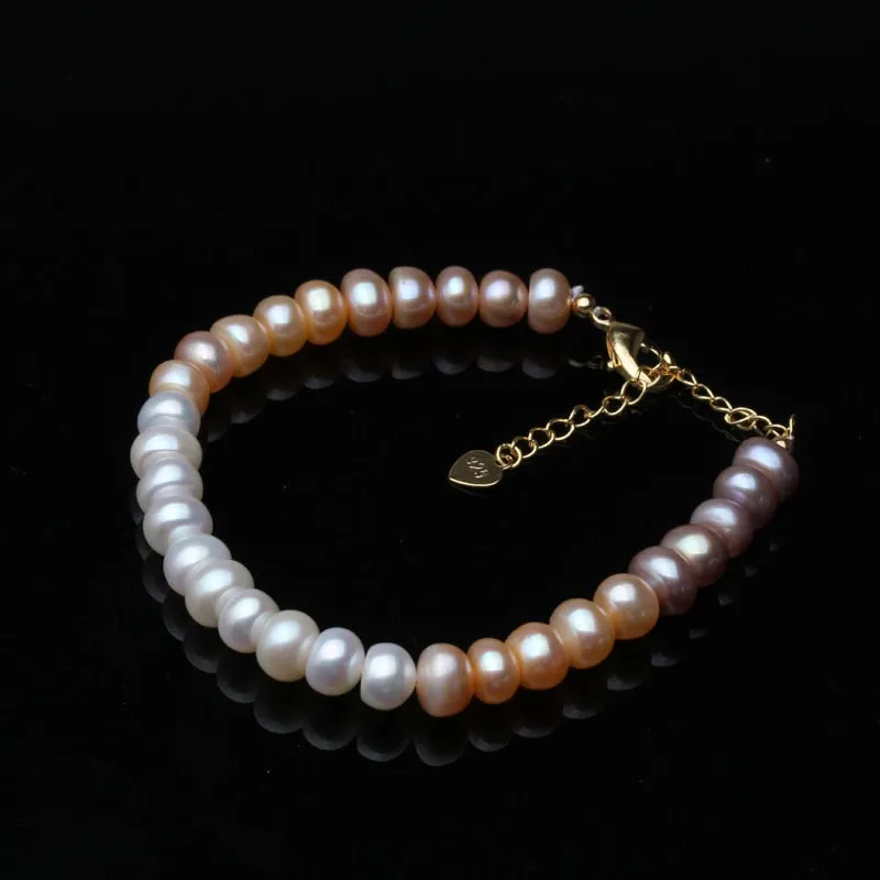 Natural Freshwater Colorful Pearl beads Bracelet