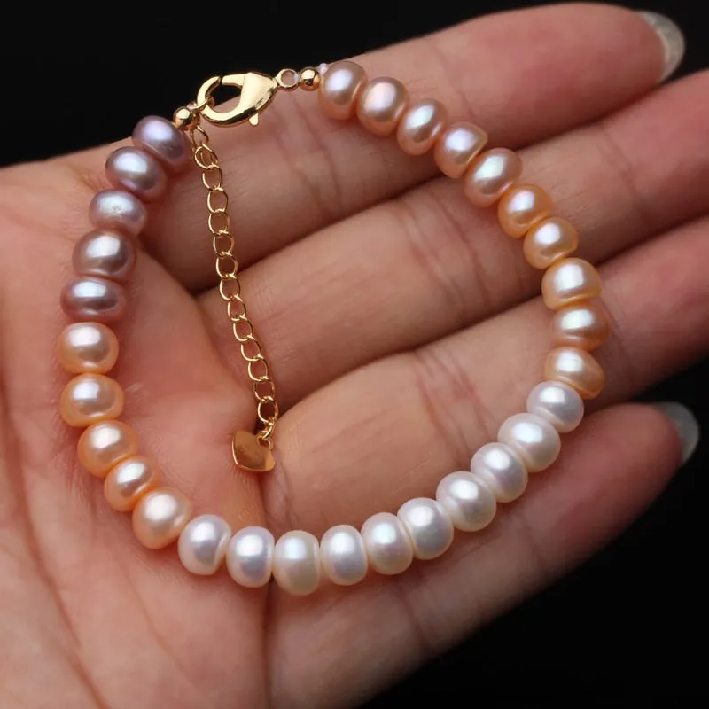 Natural Freshwater Colorful Pearl beads Bracelet