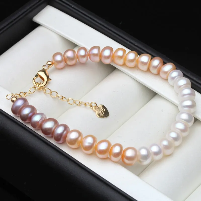 Natural Freshwater Colorful Pearl beads Bracelet