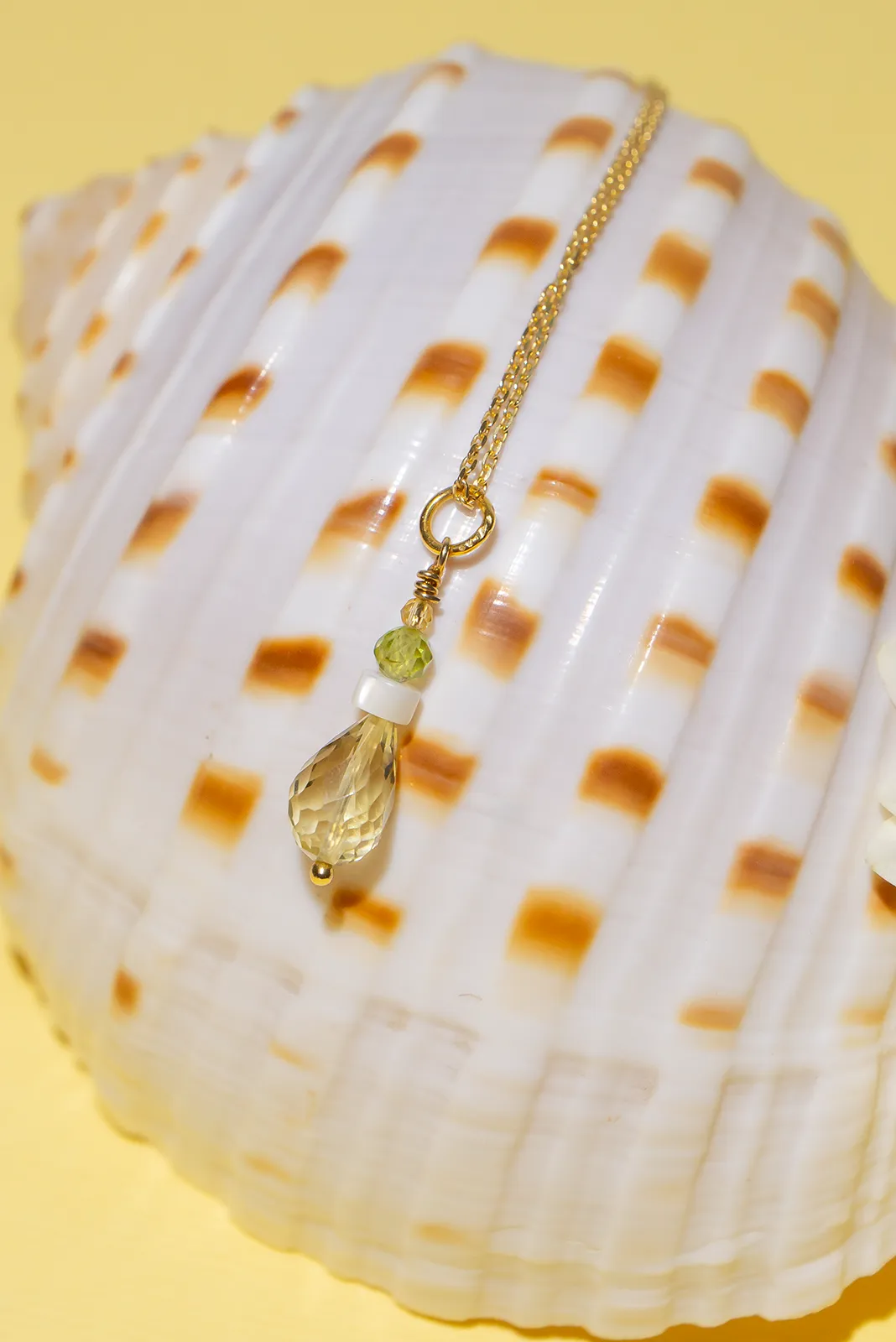 Necklace Precious Droplet Lemon Quartz