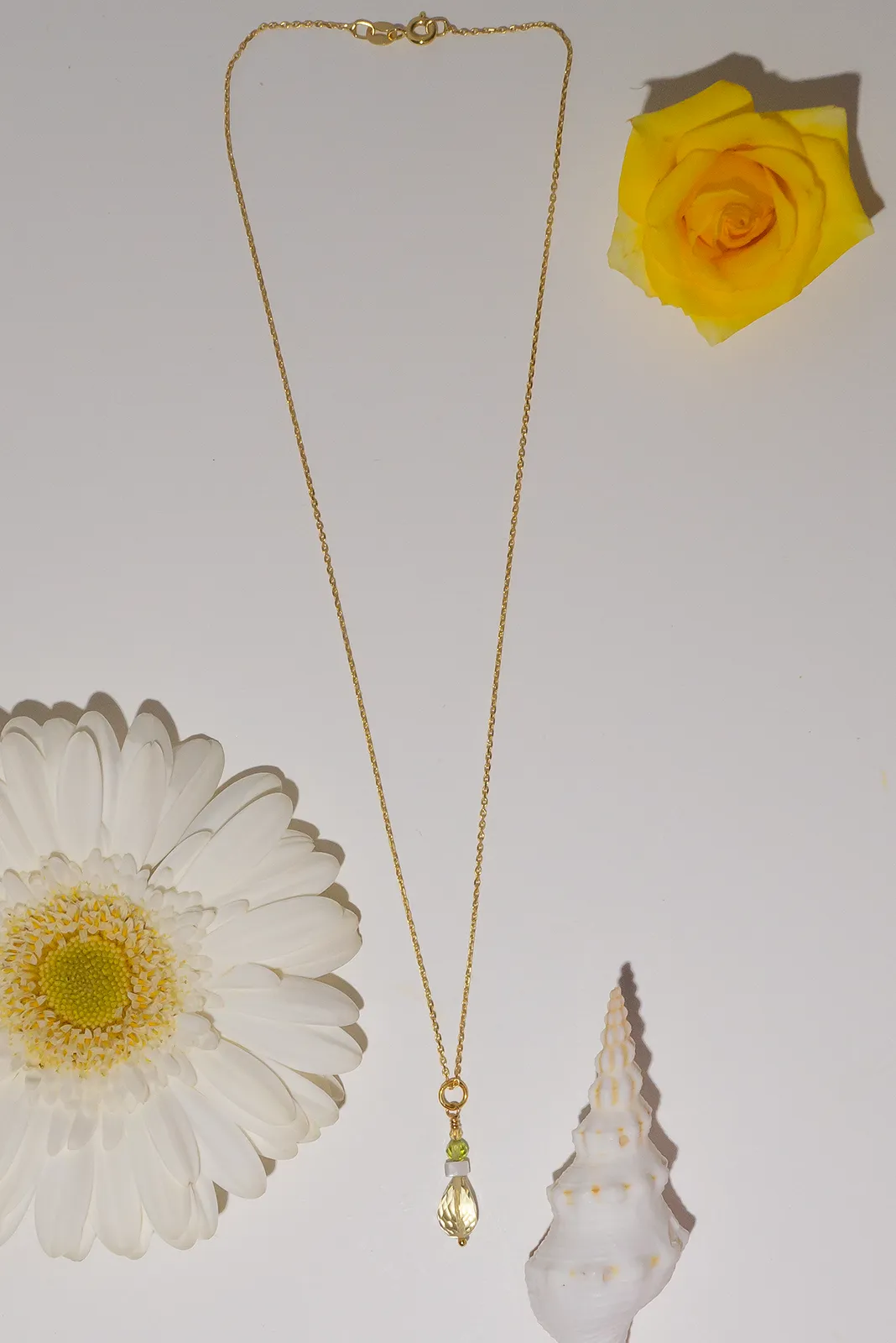 Necklace Precious Droplet Lemon Quartz