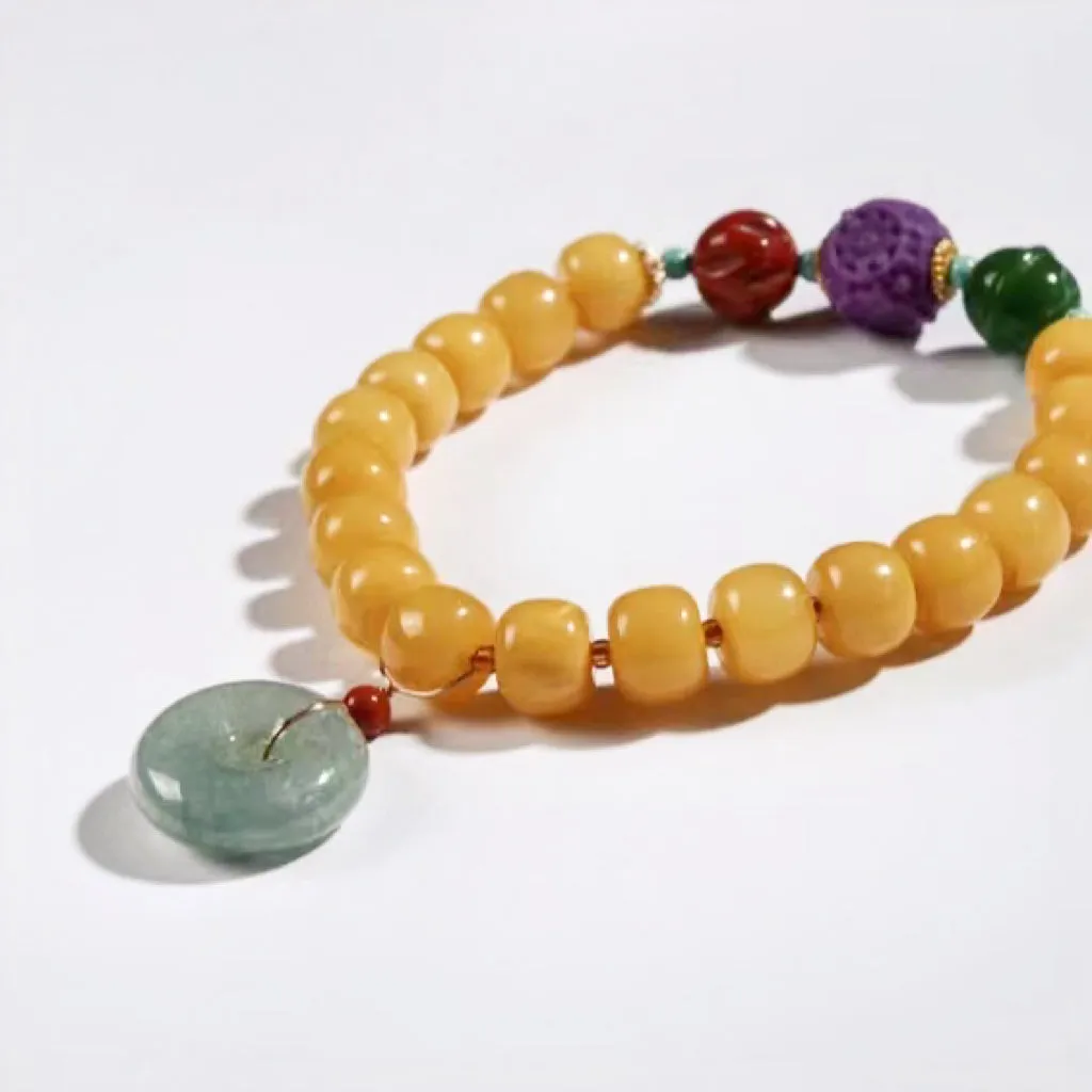 Old Amber Purple Mica Jasper Bracelet