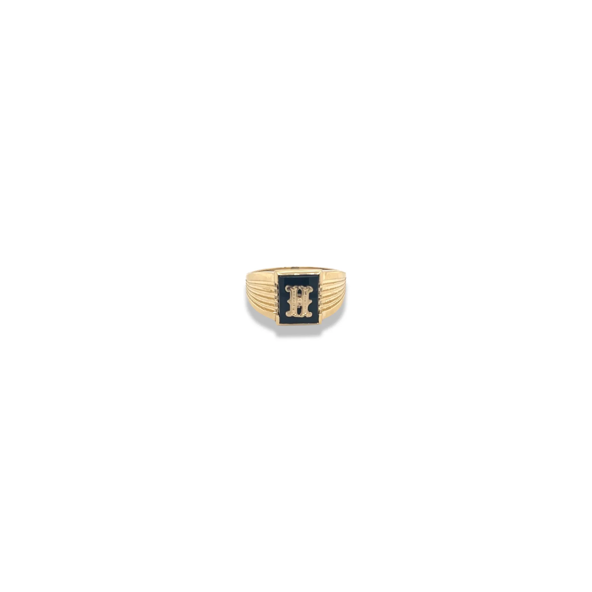 Onyx Initial Ring
