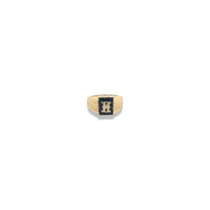 Onyx Initial Ring