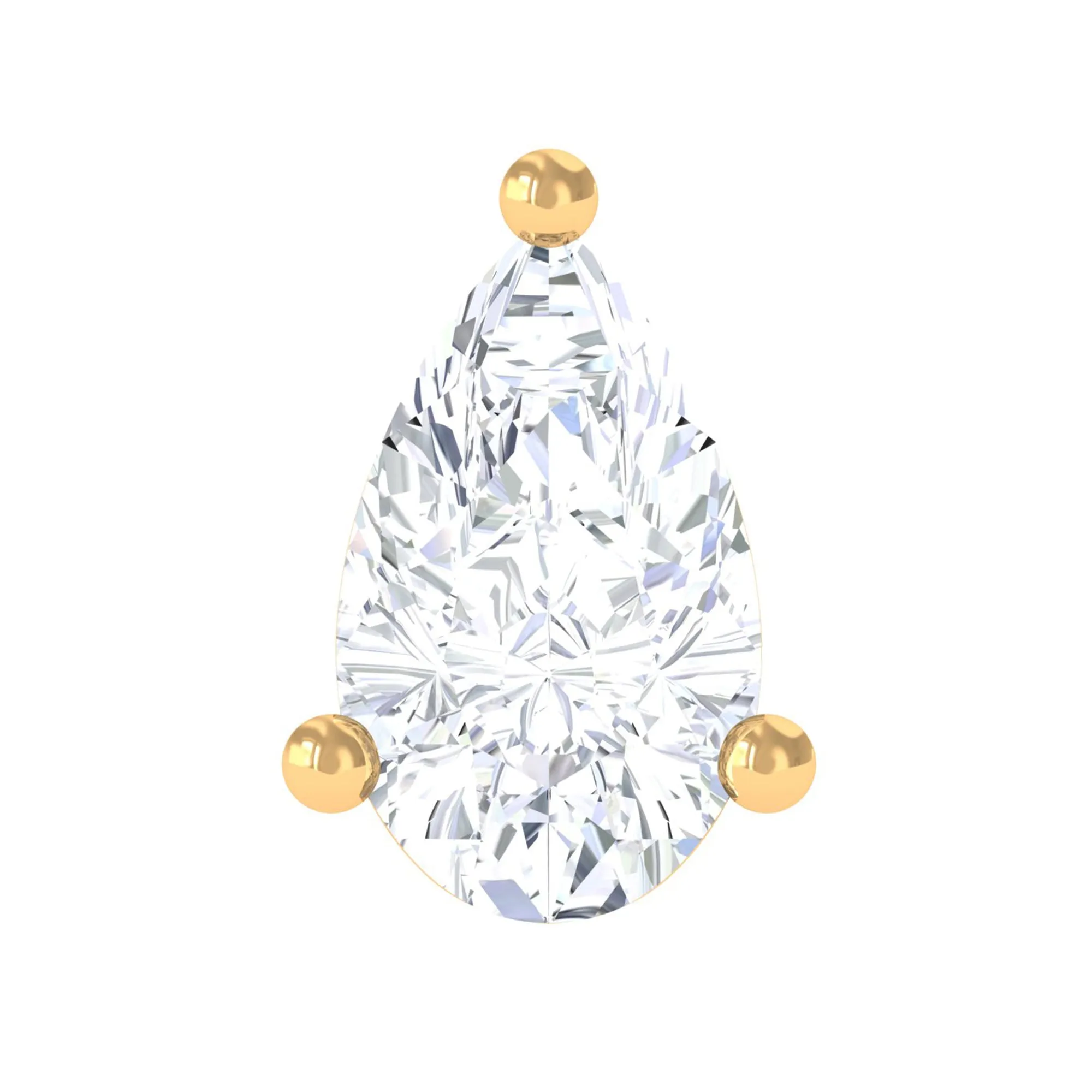 Pear Shape Moissanite Solitaire Conch Earring