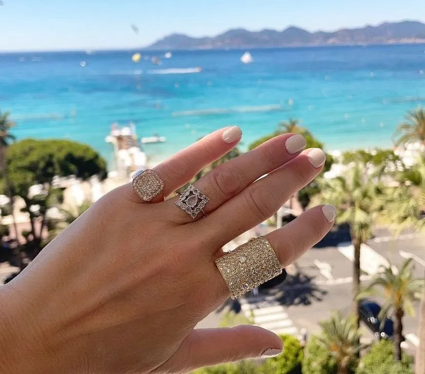 Poison Ring Petite Full Pavé Yellow Gold
