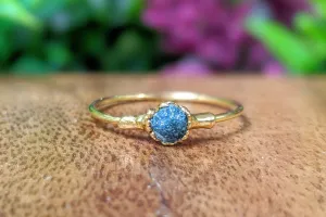 Raw Blue Diamond engagement ring
