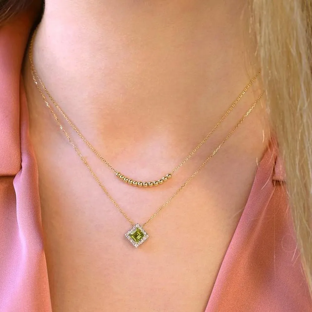 Roda Necklace in Diamond and Peridot