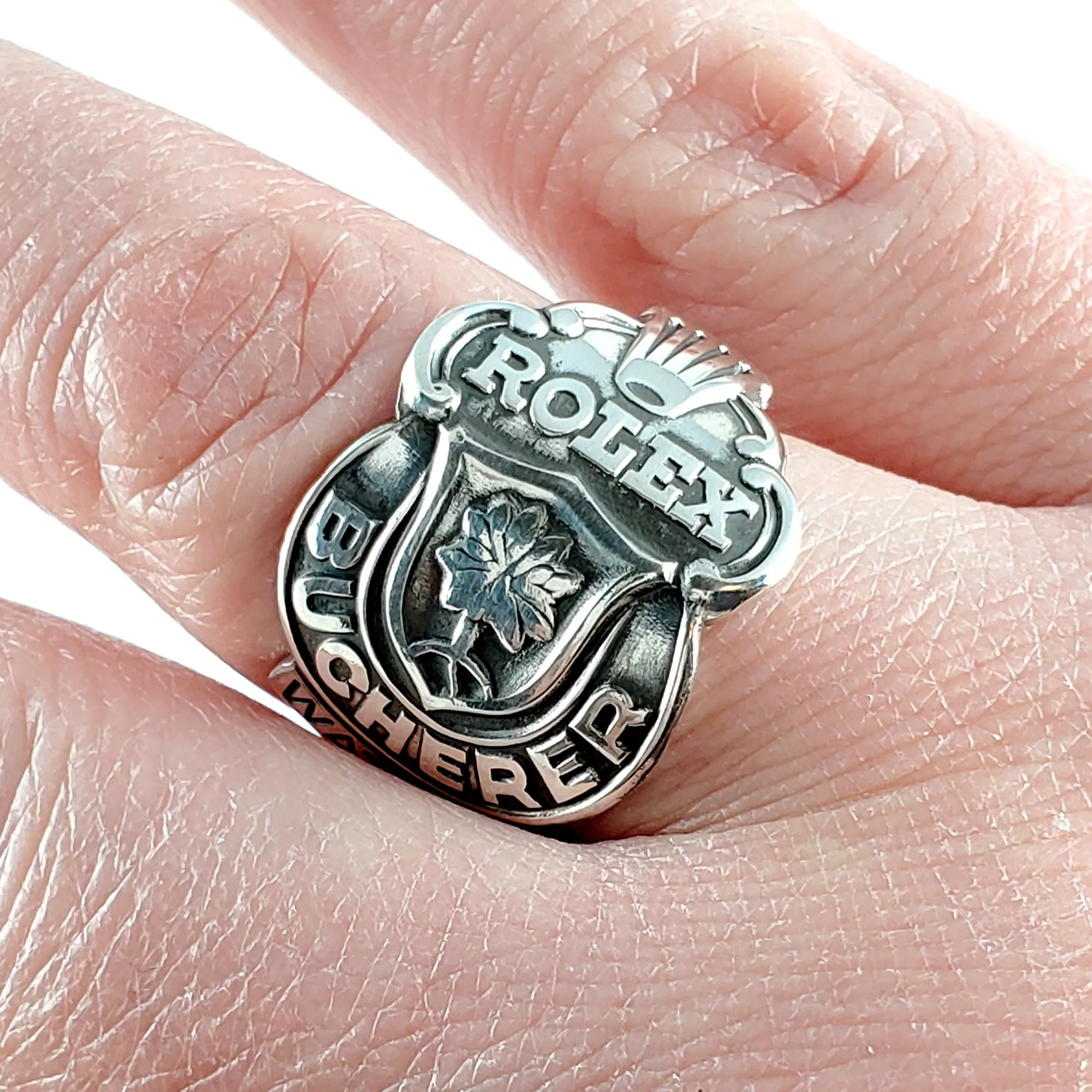 Rolex Interlaken Silverplate Spoon Ring