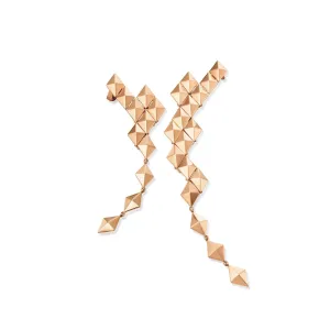Rose Gold Python Asymmetrical Drop Earrings