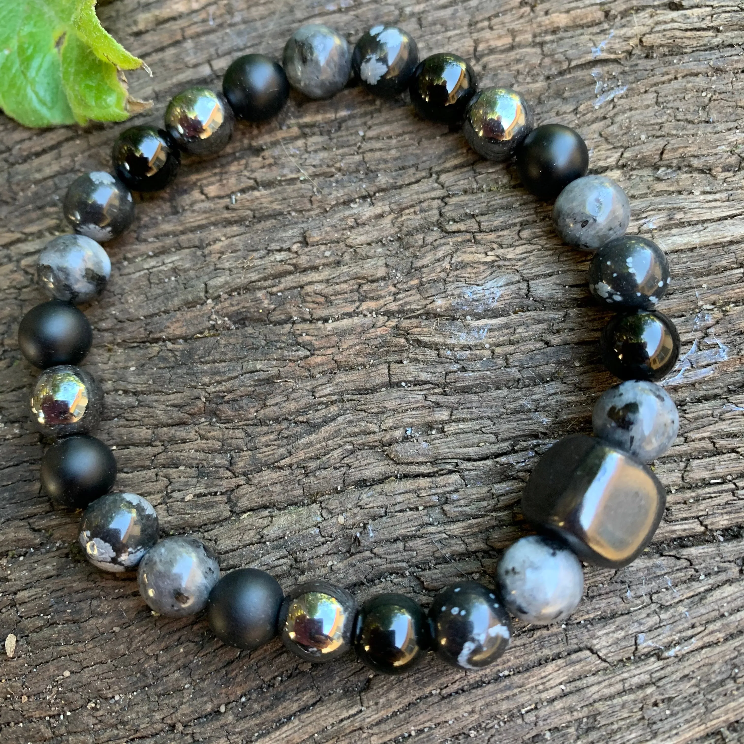 Shungite Amplified Chakra Bracelet PROTECTION / BOUNDARIES ~ Medium  [#34]