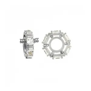 Silver & White Topaz Charm S024WT