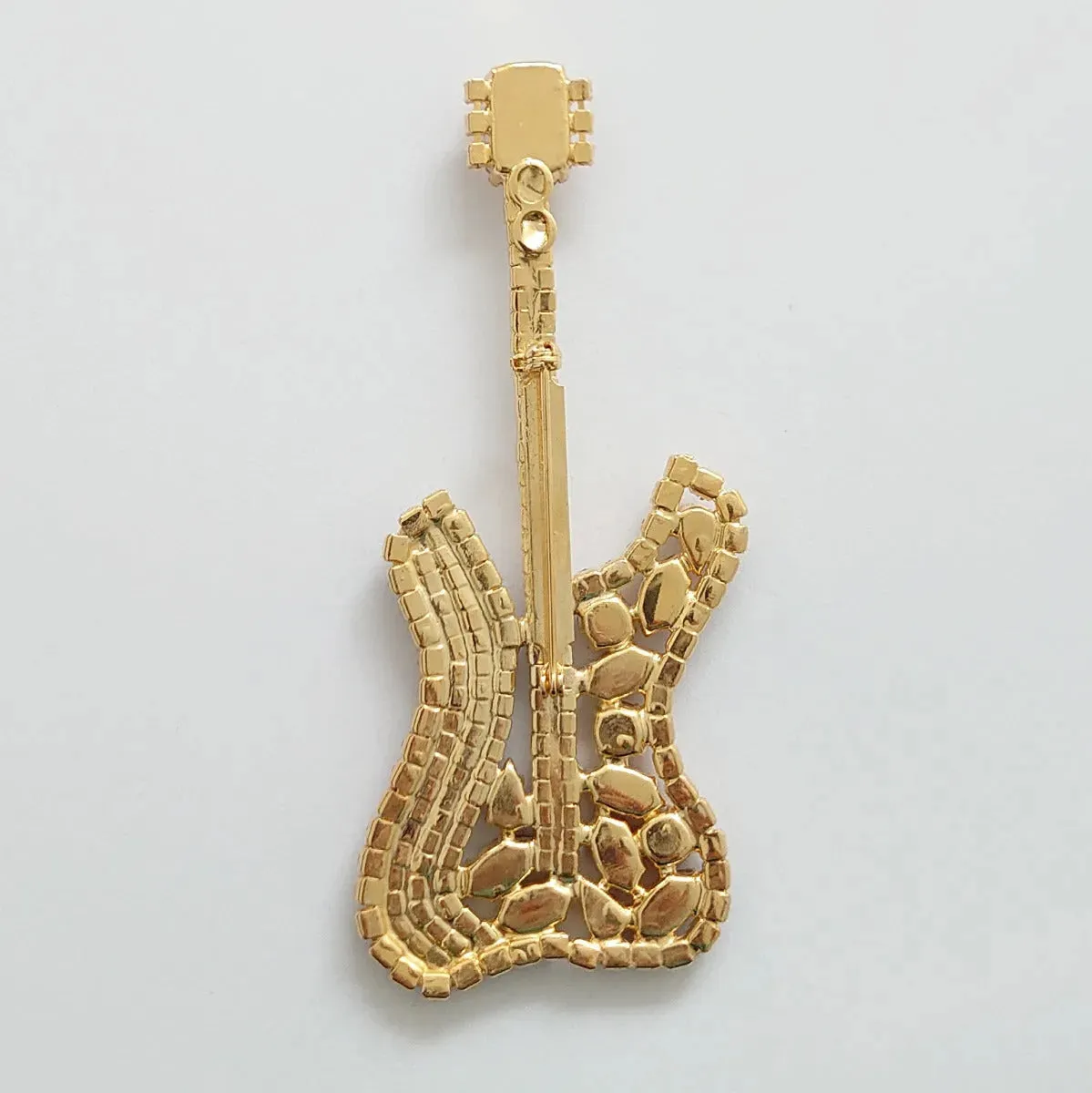 Swarovski Crystals Fender Guitar Brooch