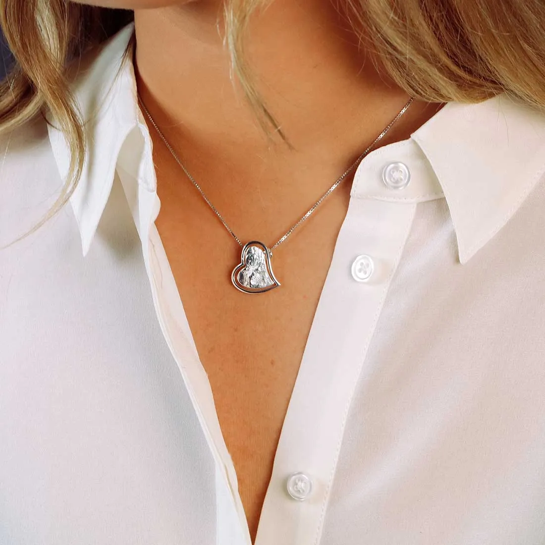 Textured Two-Part Heart Pendant