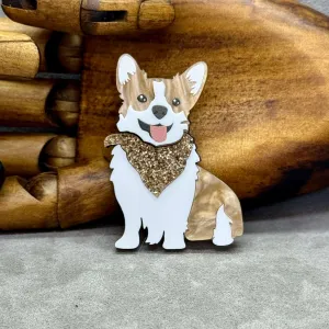 The Corgi - Acrylic Art Dog Brooch