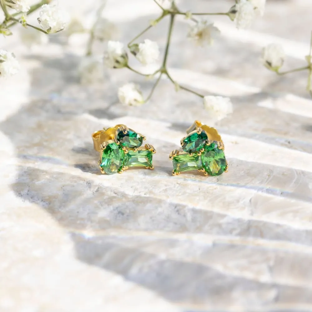 The Legacy - Emerald Cluster Studs