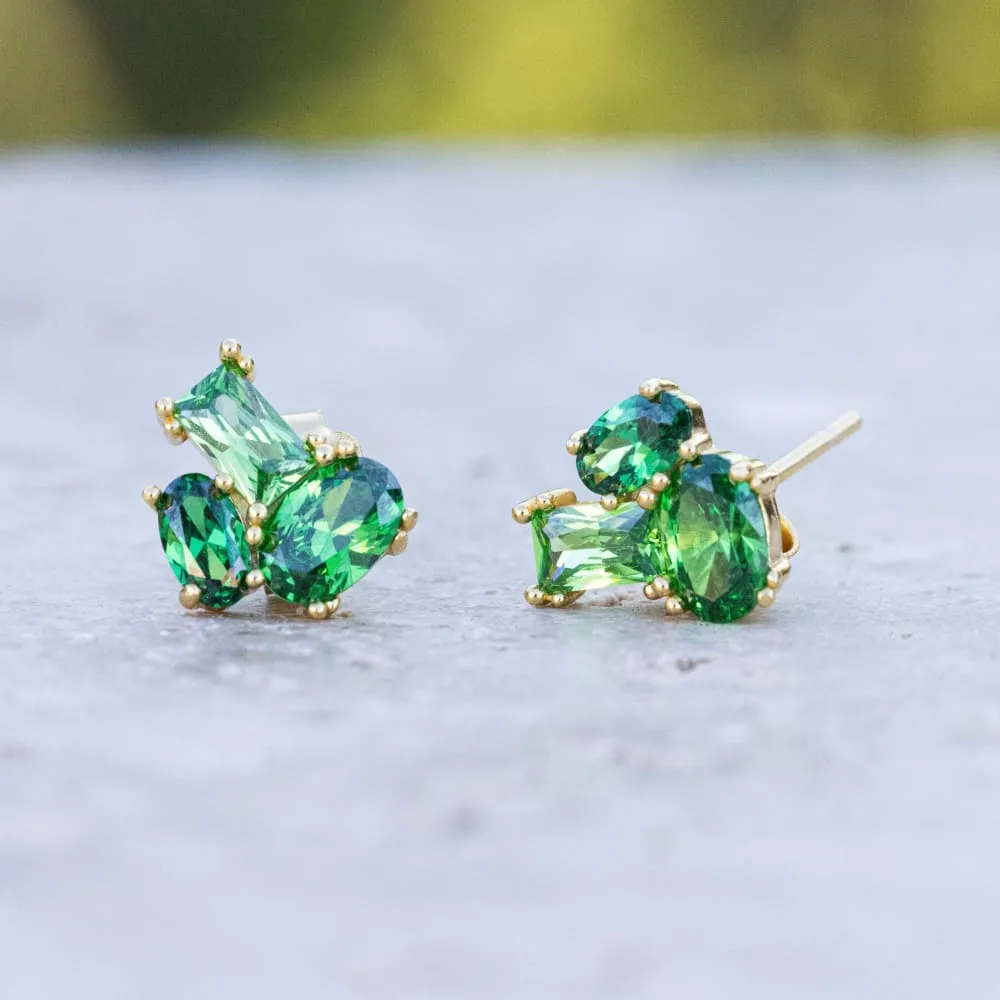 The Legacy - Emerald Cluster Studs