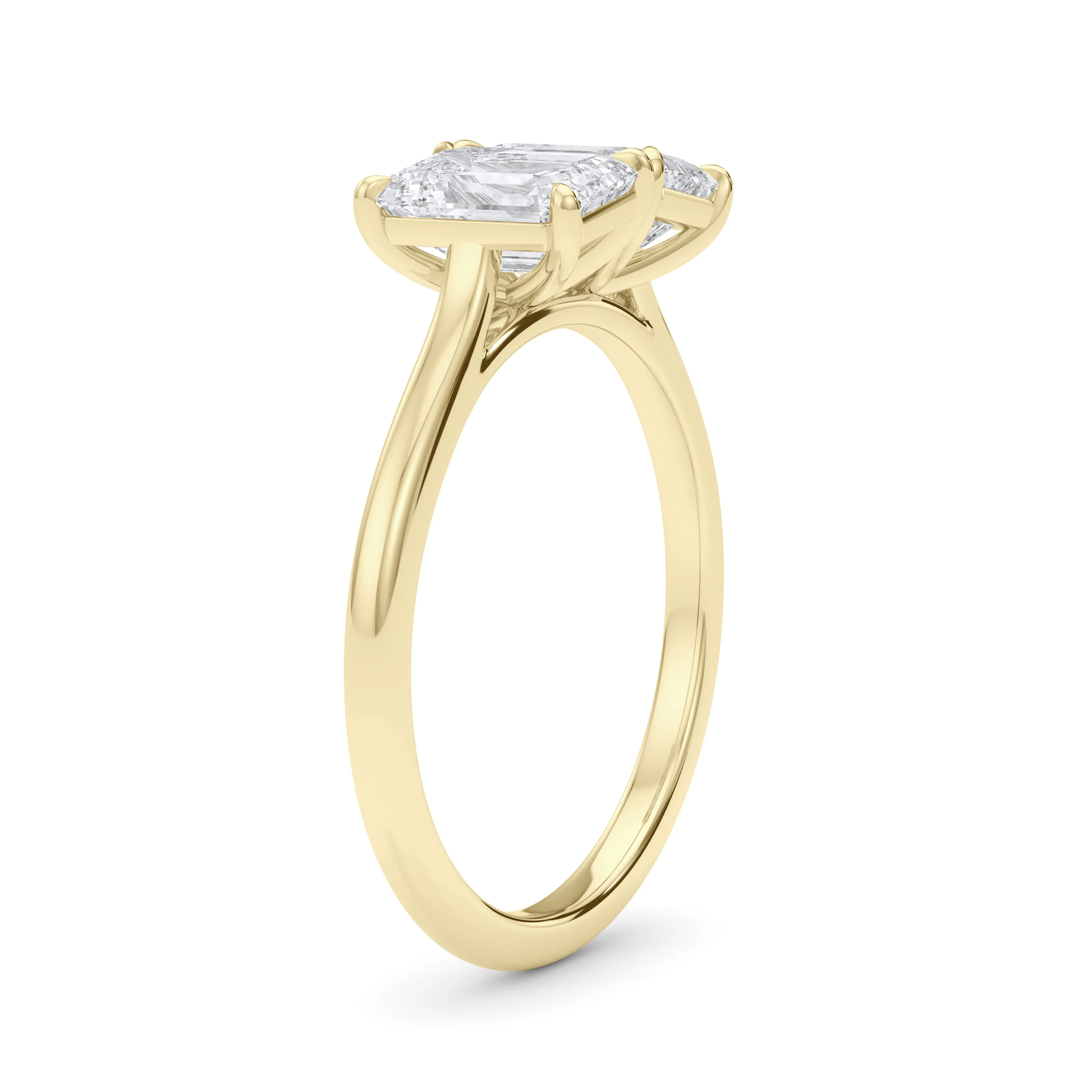 Twin Emerald North-South Diamond Ring