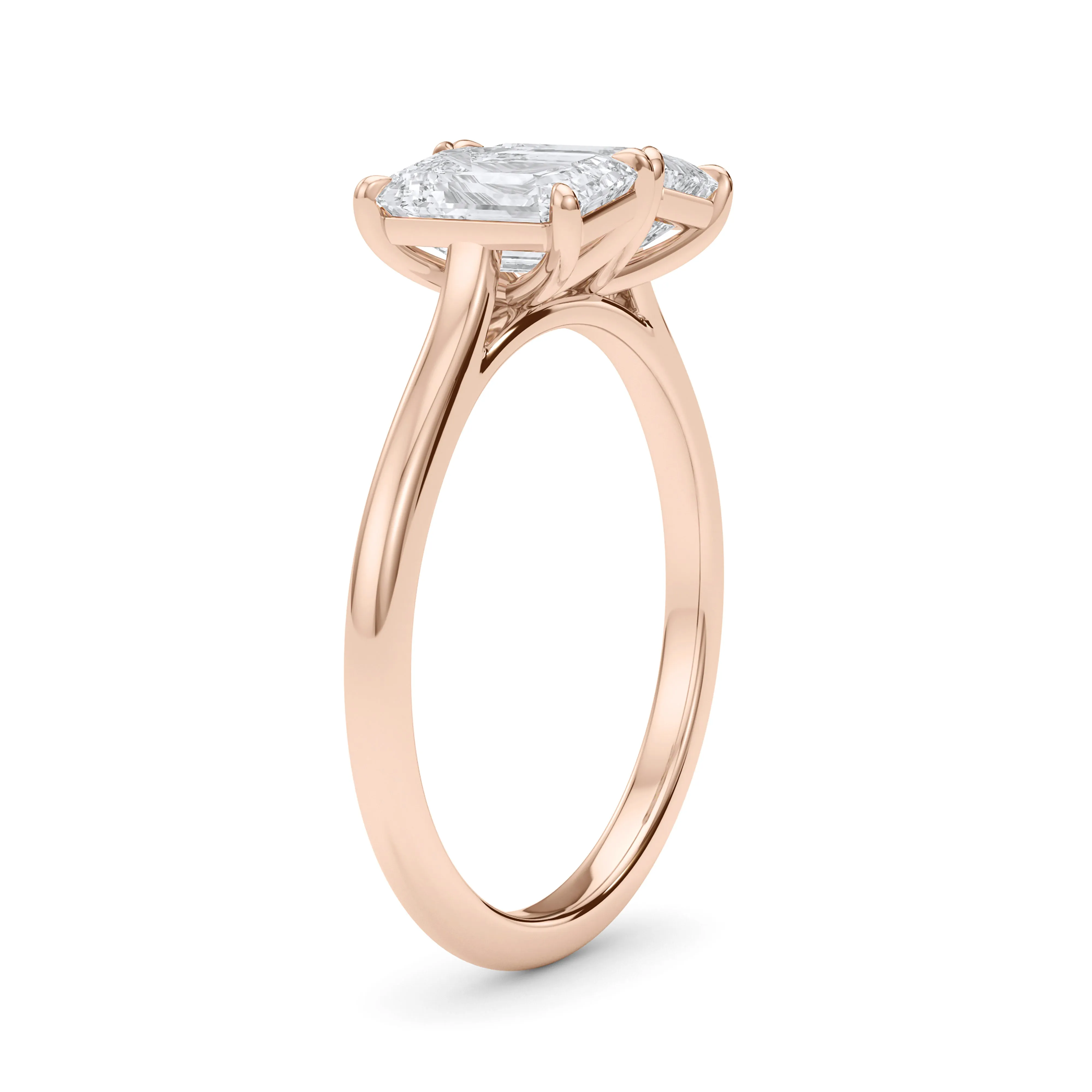 Twin Emerald North-South Diamond Ring