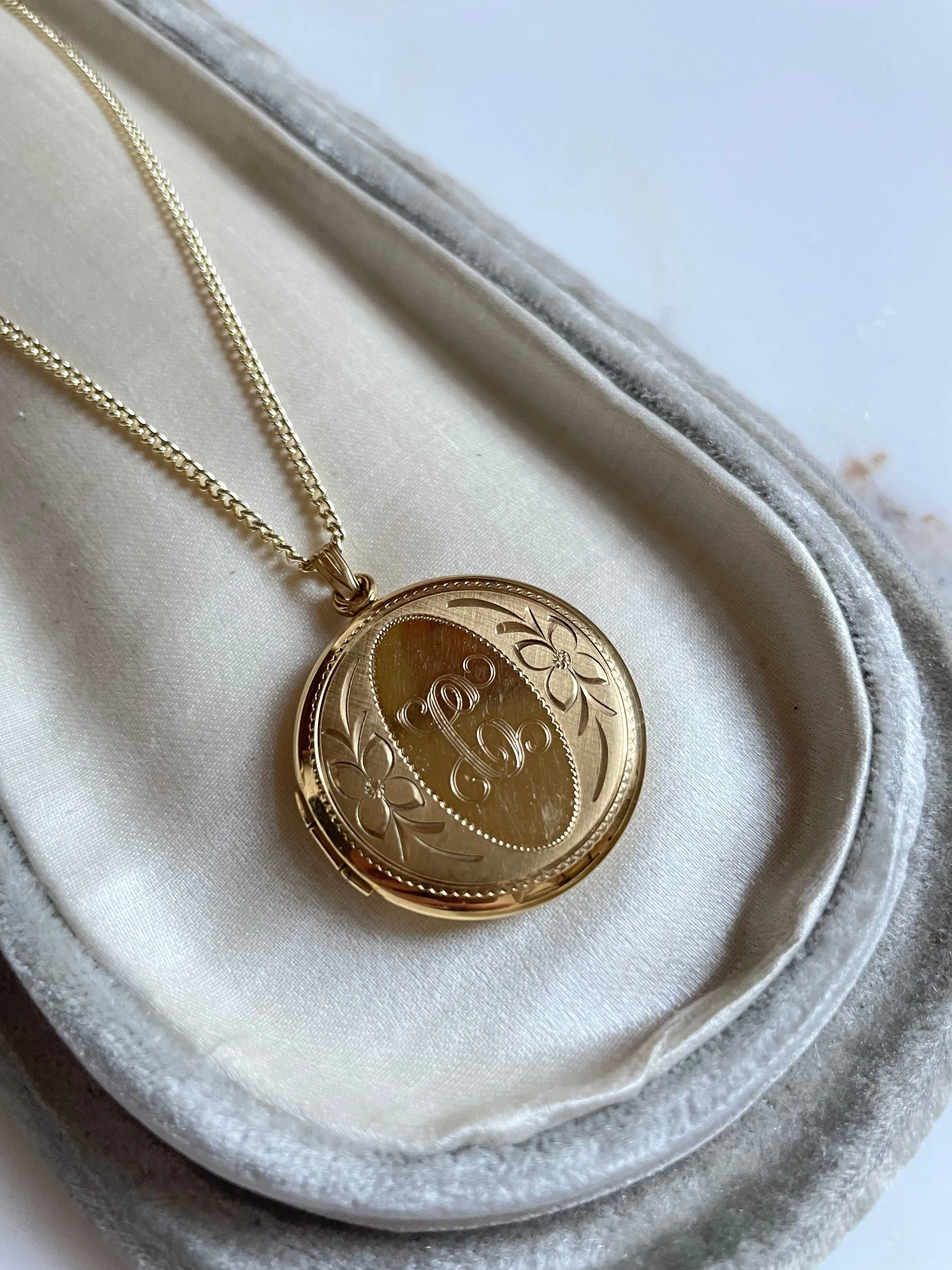 Vintage Engraved Monogram Locket