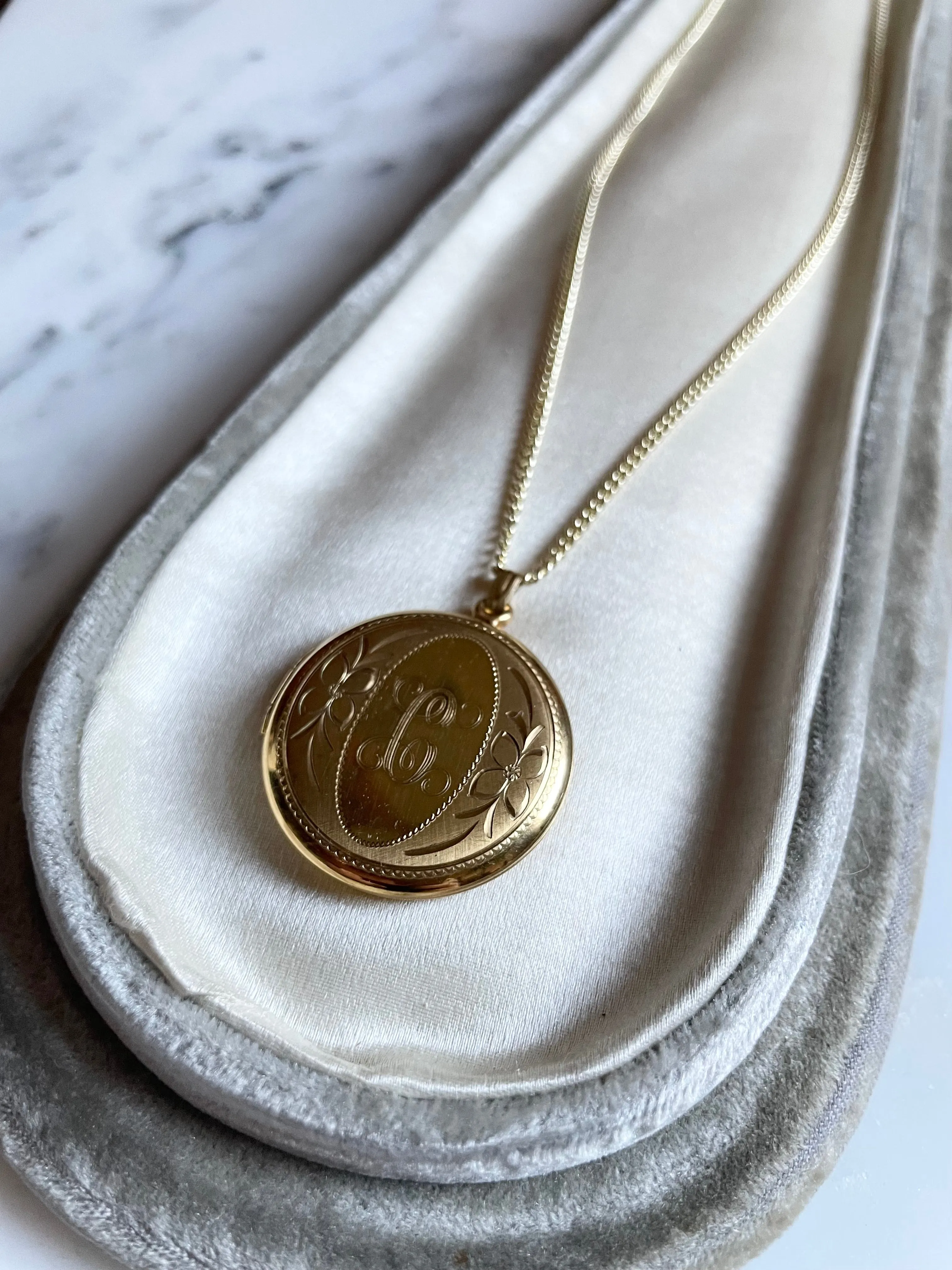 Vintage Engraved Monogram Locket