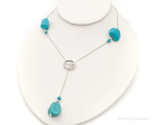 Vintage Israel Designer Avi Soffer Turquoise Sterling Silver Necklace