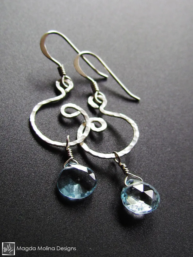 WHOLESALE - The Hammered Gold Spiral Earrings With Gemstones