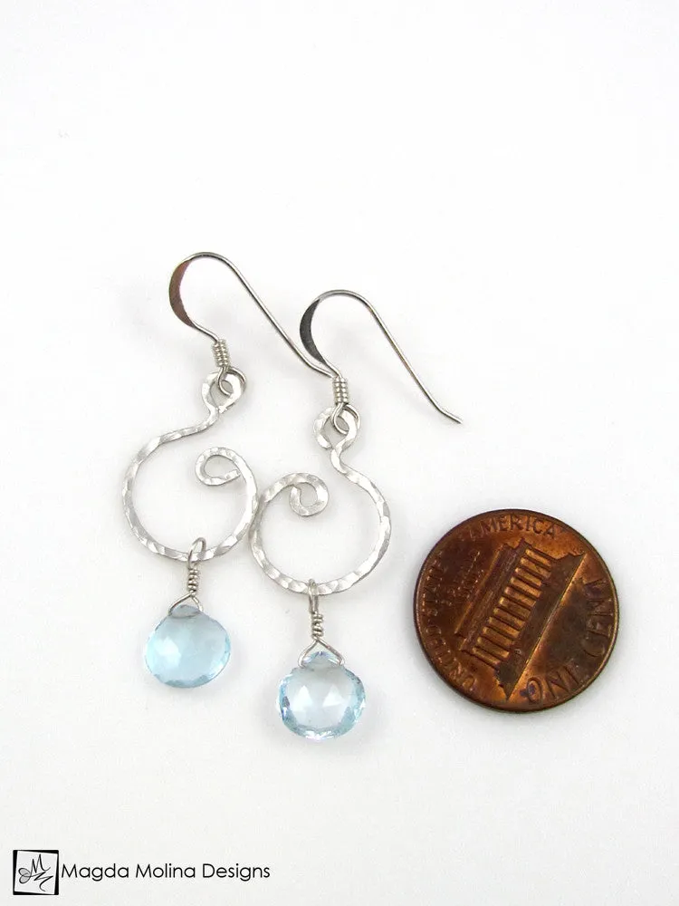 WHOLESALE - The Hammered Gold Spiral Earrings With Gemstones