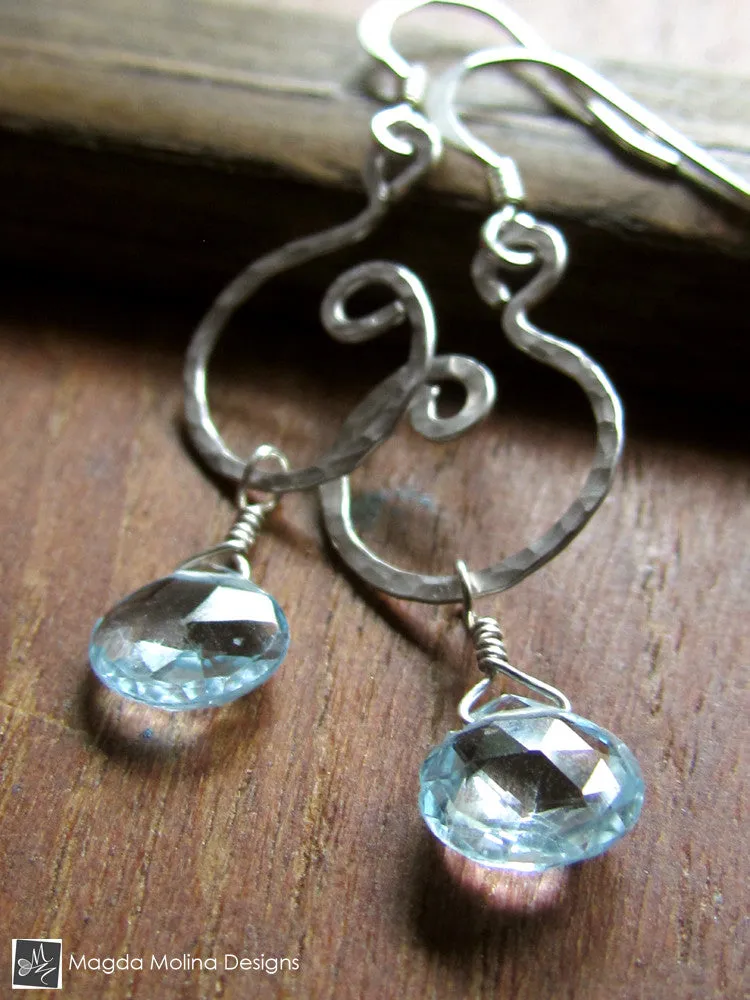 WHOLESALE - The Hammered Gold Spiral Earrings With Gemstones